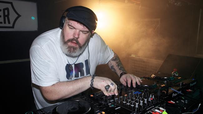 Kristian Nairn, aka Hodor, playing at Adelaide's Fat Controller. Picture: Harry Allwood