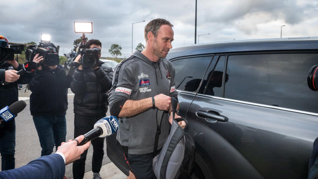 Ben Rutten leaves training on Monday. Picture: Tony Gough