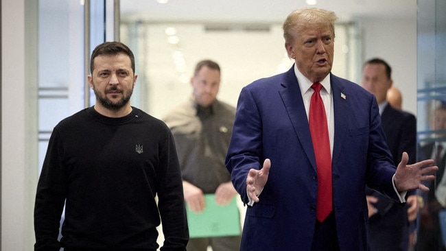 Ukrainian President Volodymyr Zelensky and Republican presidential nominee and former US president Donald Trump meeting on September 27, 2024, in New York. Picture: Ukranian Presidential Press Service/AFP