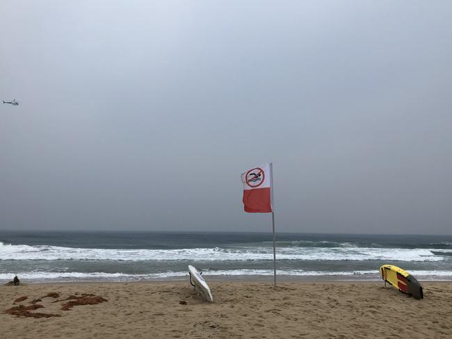 Windang Beach has been closed until further notice. Picture: Madeline Crittenden. 