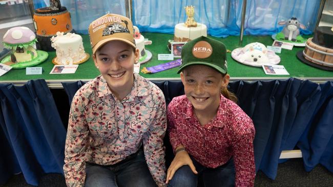 Alexa and Macey Ritchie are both cake decorating champions at the 2023 Gympie Show. Picture: Christine Schindler