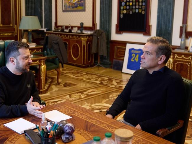 Chairman of News Corp Lachlan Murdoch met with Ukrainian President Zelensky . Source - Office of the Ukrainian President.