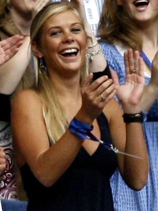 Chelsy Davy watching a performance at Wembley Stadium.