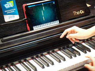 4/01/2016: The One smart piano at the CES global consumer electronics and consumer technology tradeshow in Las Vegas, Nevada. Photo: James Tindale/The Australian