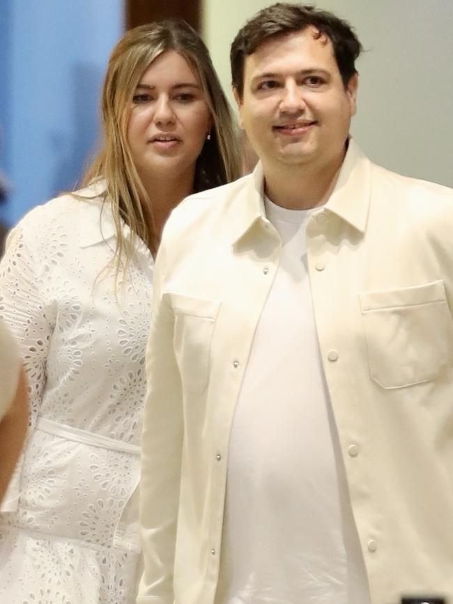 Brittany Higgins and her fiance David Sharaz depart Brisbane international Airport bound for France in December. Picture: Backgrid/news.com.au