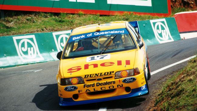 Dick Johnson in his Ford Falcon at Mt Panorama. He is among big-name guests at this year's Historic Leyburn Sprints. Photo: NRM