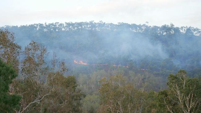 Bushfire smoke seen in Julago, south of Townsville, on Sunday. Picture: Blair Jackson