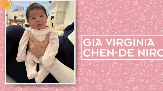 Gia Virgina Chen-De Niro was born last month. Picture: CBS.