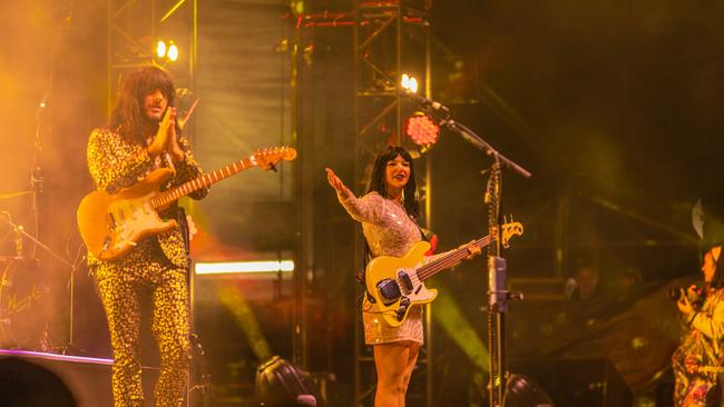 20/11/2022: Khruangbin performing at the debut Harvest Rock festival in Adelaide. Picture: Topbunk