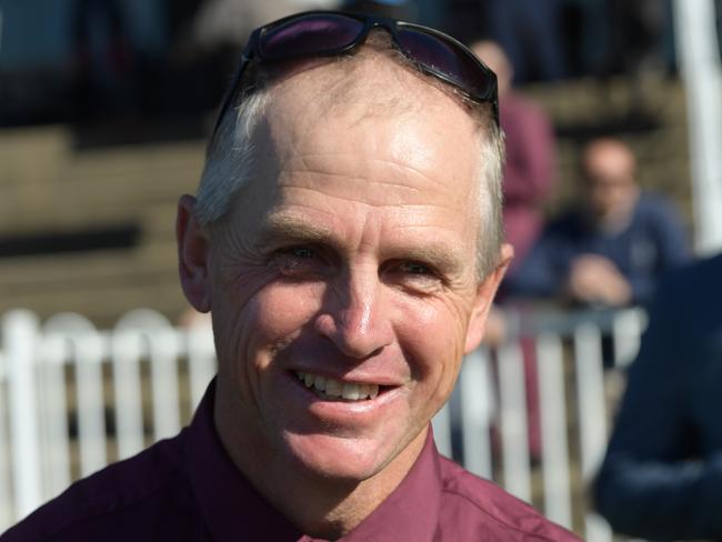 Trainer Wayne Wilkes is seen in the mounting yard after Dulette wins race 1, the Tab Highway Class 2 Handicap during the Rosehill Gardens Raceday at Rosehill Gardens Racecourse in Sydney, Saturday, June 29, 2019. (AAP Image/Simon Bullard) NO ARCHIVING, EDITORIAL USE ONLY