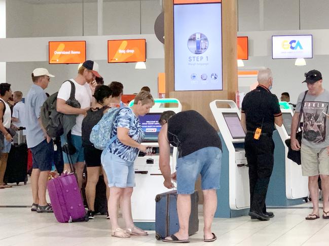 5th January 2021,  Gold Coast Airport was bustling this morning as travellers return to flying.Photo Scott Powick Newscorp