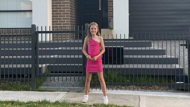 Ruby McLellan, billed as Australia's youngest property investor, is outside her house and land package in outer Melbourne. Source: Supplied. NSW real estate.