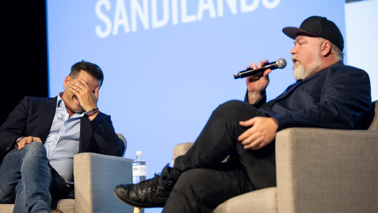 Kyle Sandilands was interviewed by Karl Stefanovic at Radio Alive 2019. Picture: Supplied