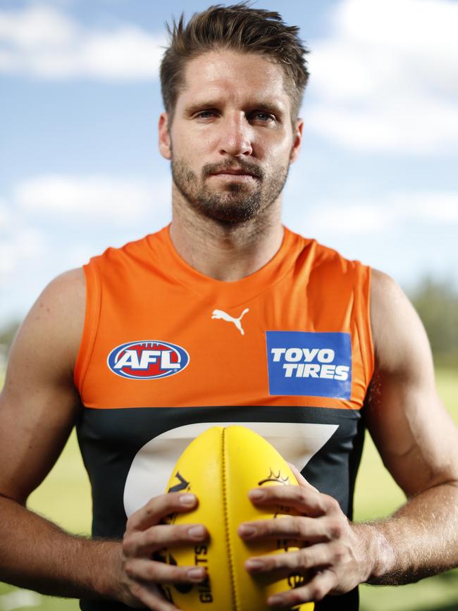 GWS Giants recruit Jesse Hogan is confident he can return to his former football heights and revive his AFL career. Picture: Jonathan Ng