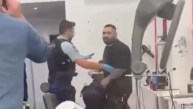 Police at the scene of the shooting in 2023.