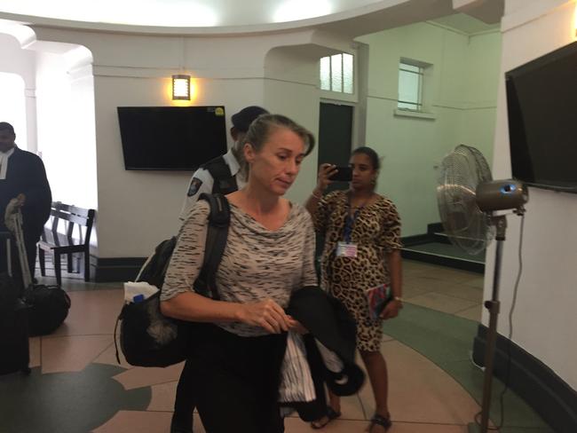  John and Yvette Nikolic exiting the court house for a recess before resuming to the hearing at the Suva High Court. Picture: Varanisese Bolatagane