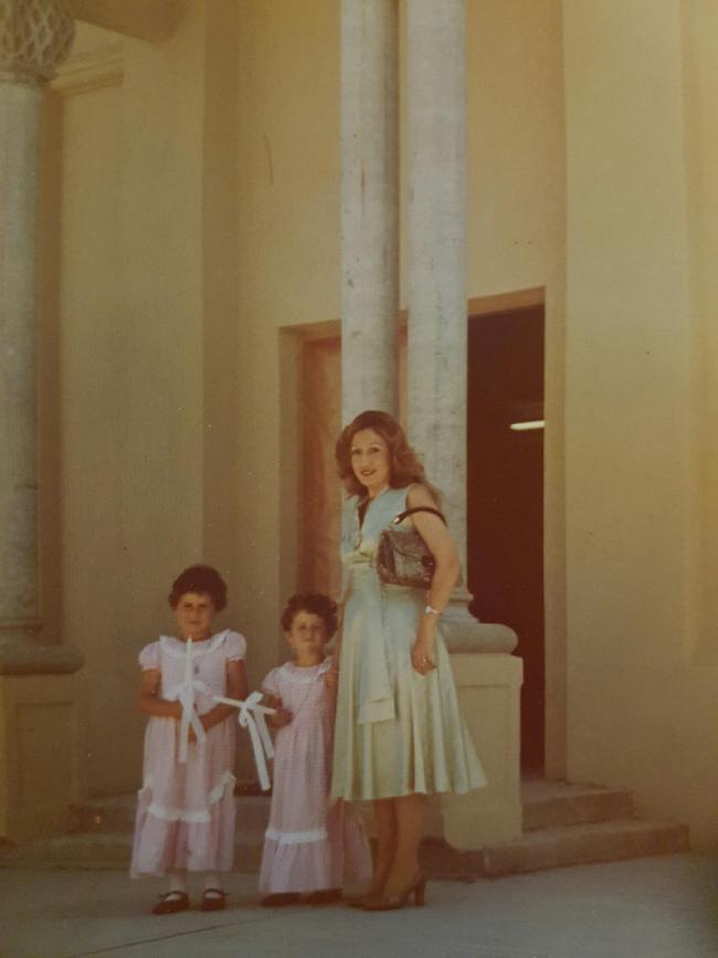 Gladys Berejiklian as a child on the left, pictured with her sister Rita and her aunt.