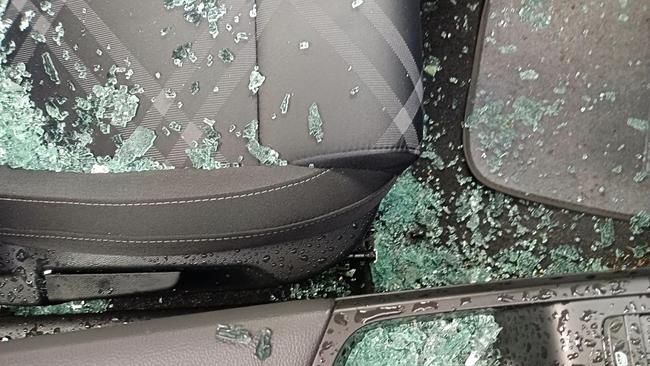 Car window smashed in Wellington. Photo: Supplied