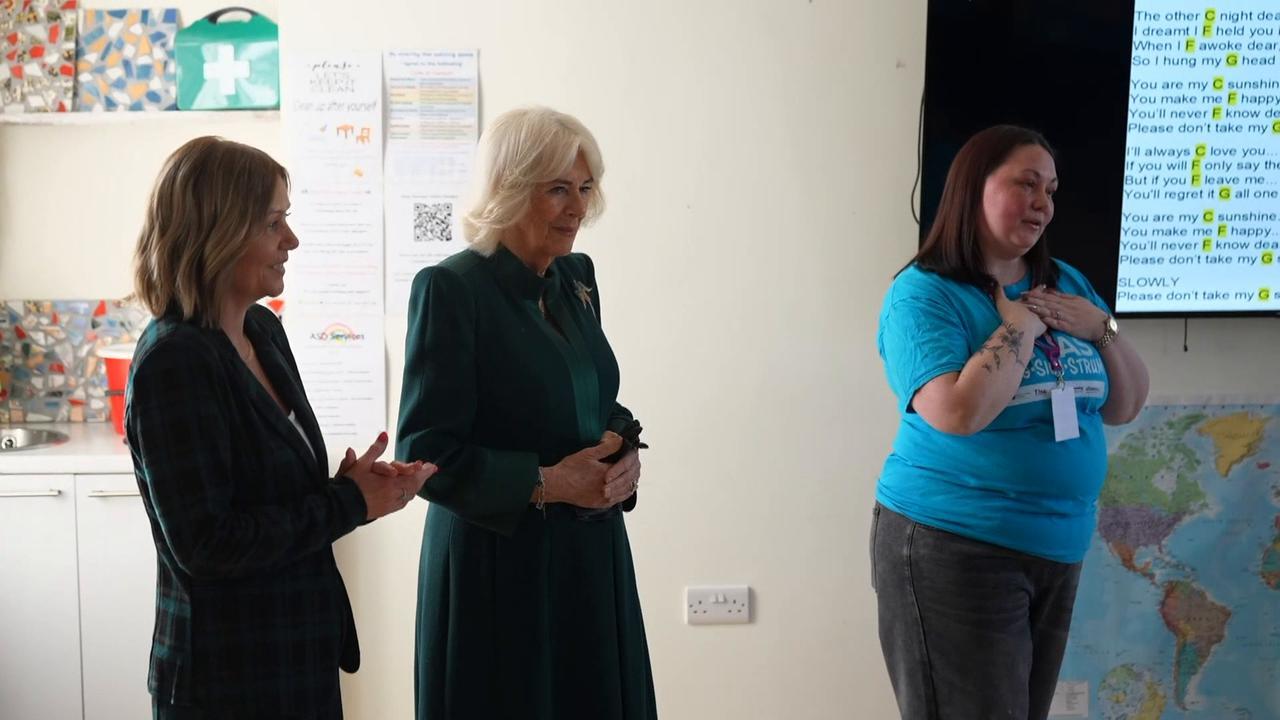 Queen Camilla visits women's centre in Belfast