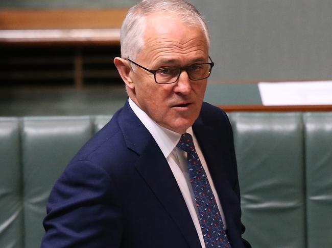 PM Malcolm Turnbull in Question Time in the House of Representatives Chamber, Parliament House in Canberra. Picture Kym Smith