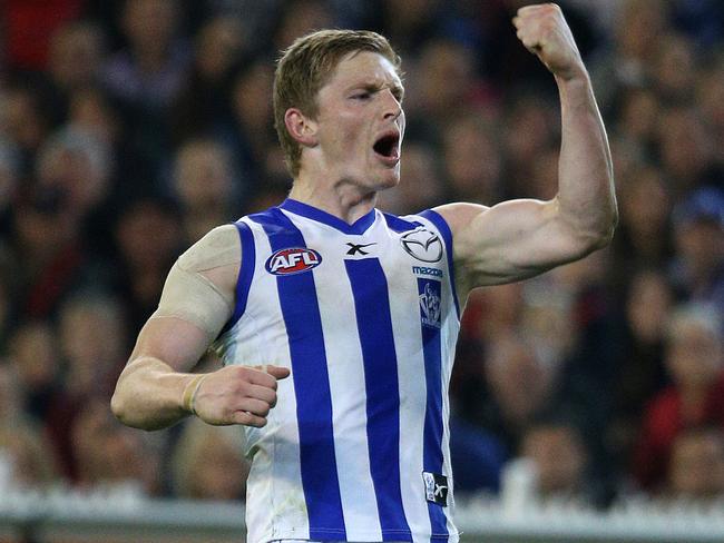 Jack Ziebell celebrates a third-term goal. Picture: George Salpigtidis