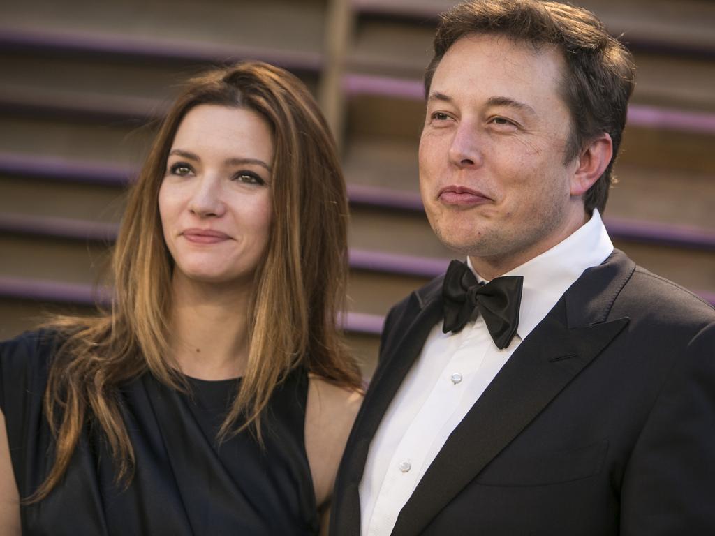 Musk and then-wife Talulah Riley at the 2014 Vanity Fair Oscar Party. Picture: AFP/Adrian Sanchez-Gonzalez