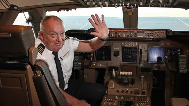 Captain Ewen Cameron will pilot the final Qantas Boeing 747 flight to Los Angeles on Wednesday. Picture: Toby Zerna