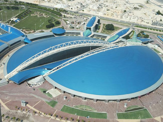 A view of the Aspire Academy in the Aspire Zone for the 2022 Football World Cup during the Sydney Swans trip to Doha, Qatar. Picture. Phil Hillyard