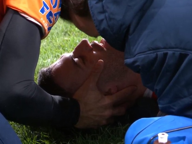 James Tedesco bravely stood up to the rampaging winger.