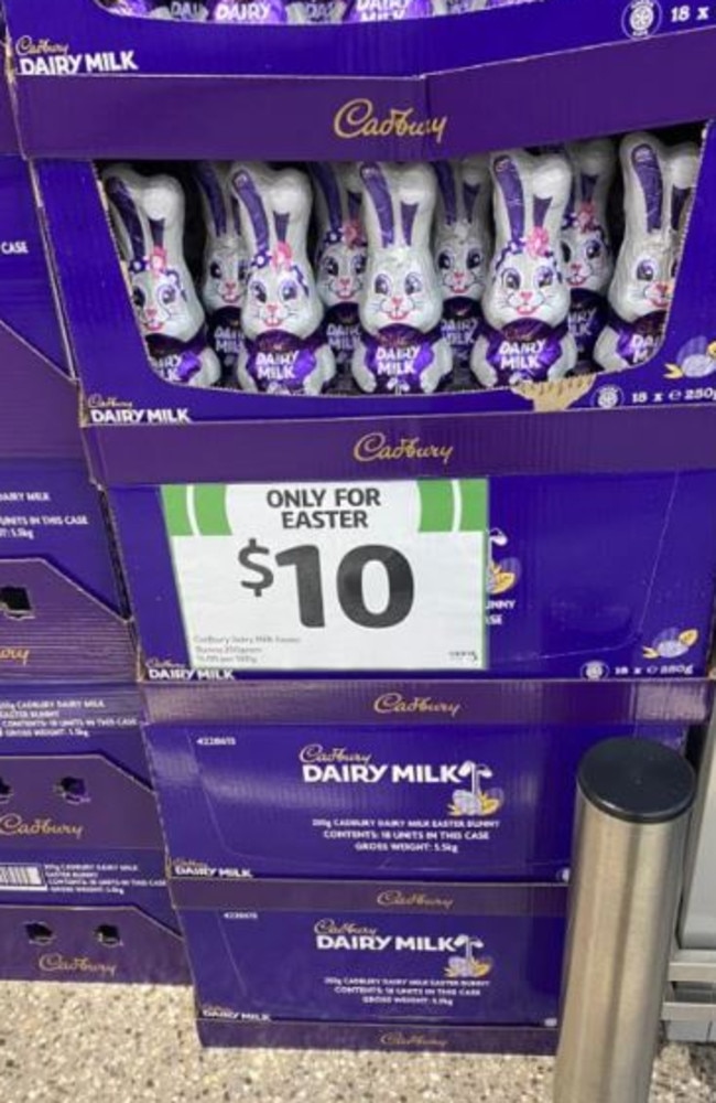 Australians shocked at the price of a Cadbury Easter bunny. Picture: X