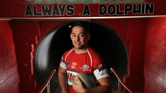 Former Redcliffe Dolphins player Harley Aiono is accused of ripping off the NDIS, among other charges. Pic: Josh Woning.