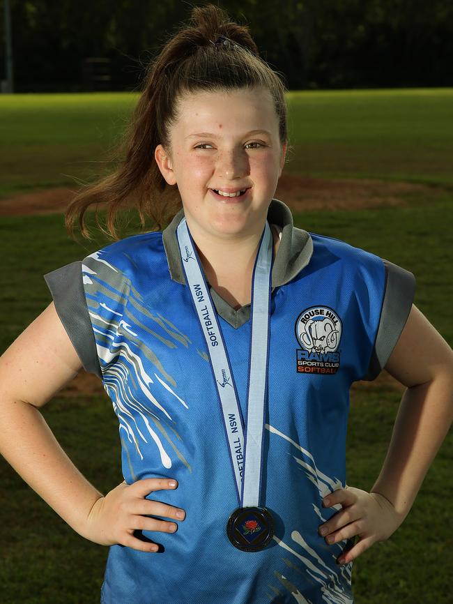 Elizabeth Doughty with her medal.