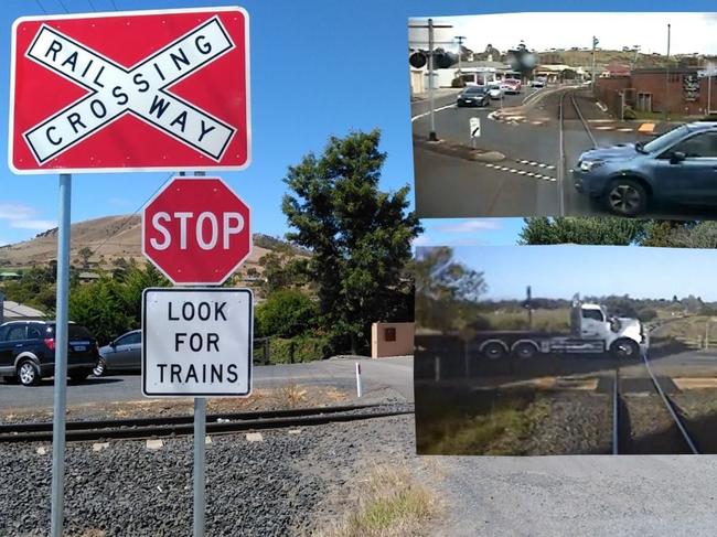 VIDEO: Tassie motorists playing chicken with locomotives