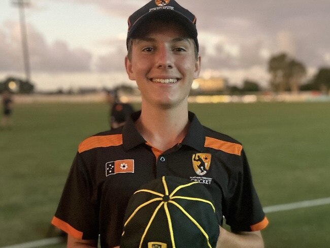 Tom Menzies produced a couple of handy spells during the Under 19 national championships. Picture: NT Cricket.