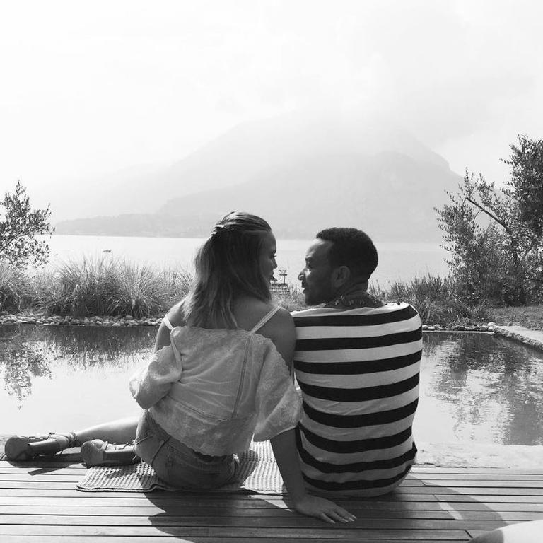 John Legend and Chrissy Teigen make a romantic pit stop on their Italian vacation, “Since we’re at Lake Como, we had to return to the house where we shot the All of Me video.” Picture: Instagram