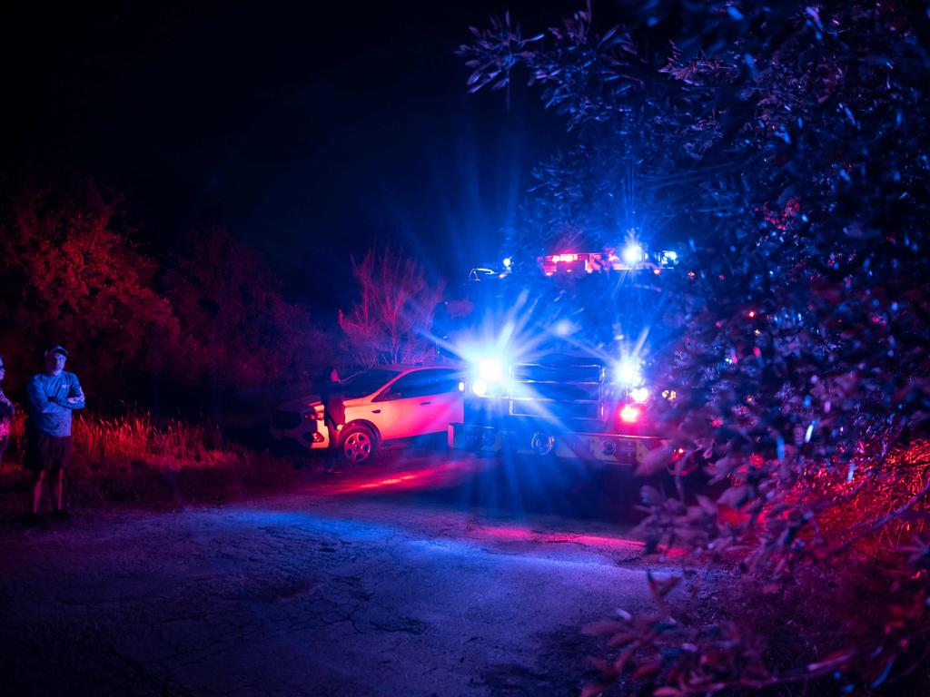 A fire truck makes it's way toward the scene where a tractor-trailer was discovered. Picture AFP