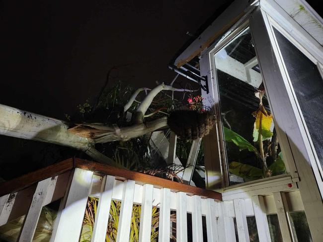 The tree badly damaged a patio. Picture: Mount Gambier and District SES