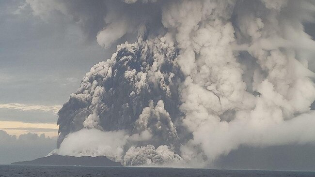 Powerful undersea volcano eruption in Tonga on Friday Jan 14, 2022. Picture: Supplied.