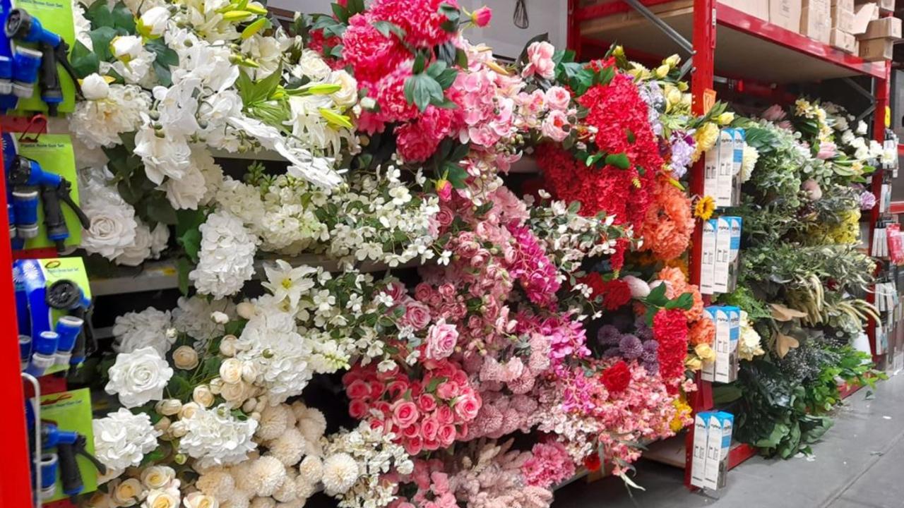 Bunnings is now selling artificial flowers at 160 stores, with plans to roll them out nationally. Picture: Bunnings Mums Australia/Facebook.