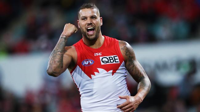 Lance Franklin booted two goals in the win over West Coast. Picture: Phil Hillyard