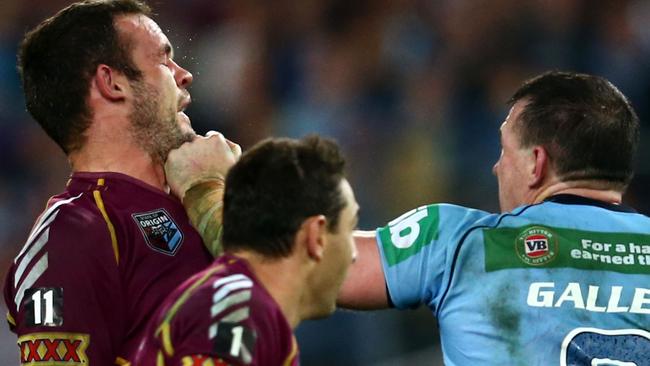 Paul Gallen’s famous punch on with Nate Myles led to an NRL rule change.
