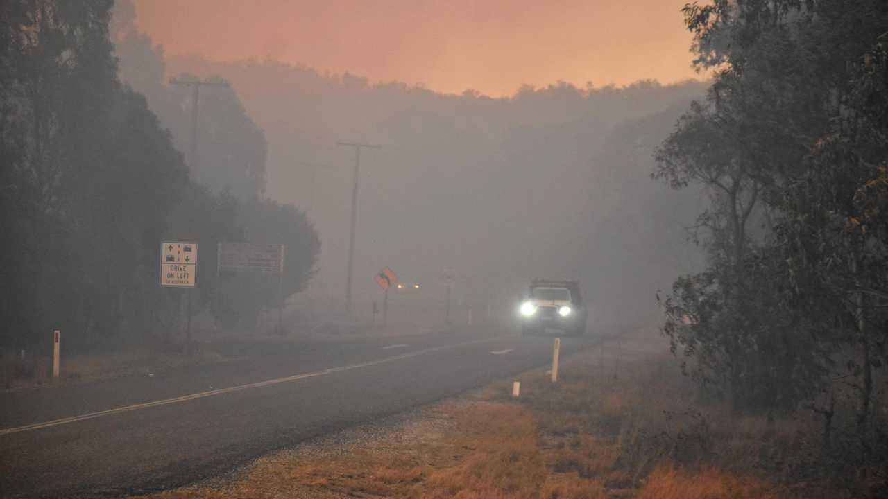 Residents in the Amiens area are being urged to leave as fireys and planes work to control a blaze. Picture: Matthew Purcell