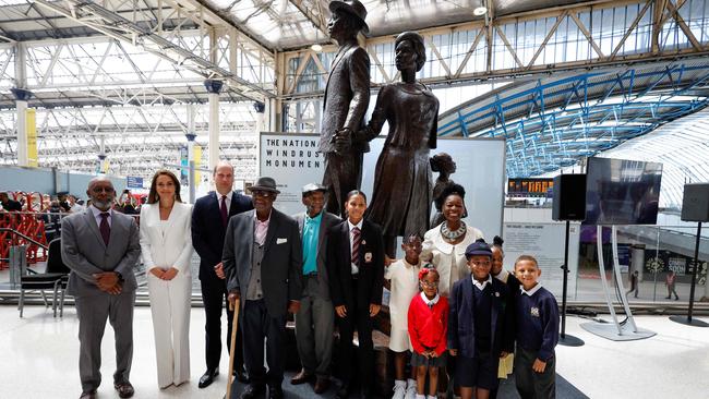 The National Windrush Monument was created by Jamaican artist Basil Watson (L). Picture: AFP.