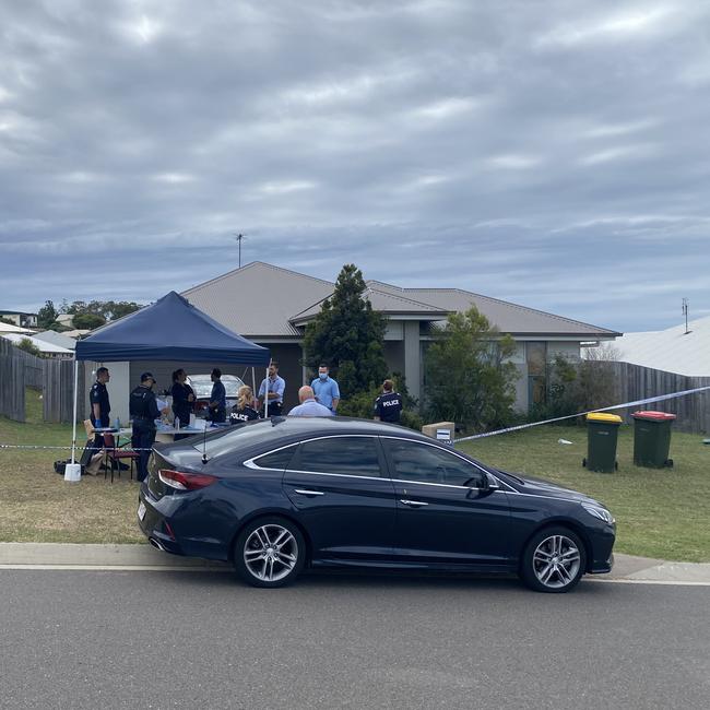 Police at Blaxland Court, Glen Eden, in the Gladstone region in April, 2022. Picture: Nilsson Jones