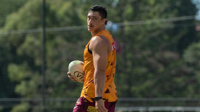 The NRL integrity unit is investigating Broncos star Kotoni Staggs. Picture: Brad Fleet