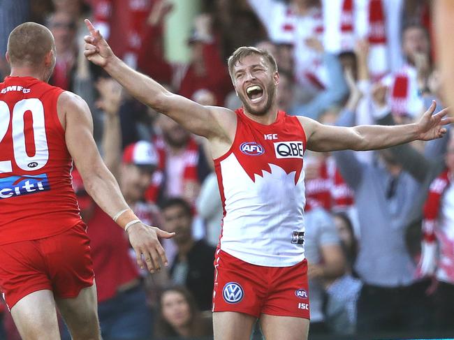 Former Sydney Swans captain Kieren Jack in his final game. Picture. Phil Hillyard