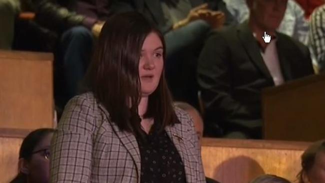 Unemployed 22-year-old Maddie on Q&amp;A. Picture: ABC