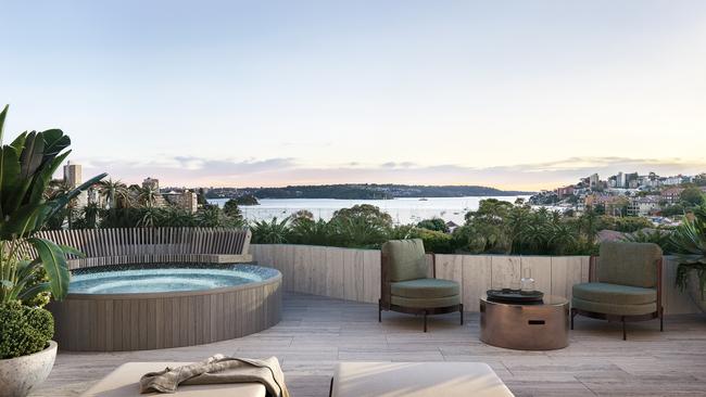 An artist’s impressions of the penthouse view from Ode in Sydney's Double Bay.