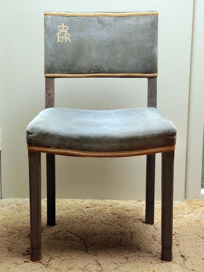 Coronation chair: We actually have two of these chairs, they were used at the Queen’s coronation in 1953. We picked them up in Melbourne and they’re the perfect colour for our home, the blue matches the curtains.