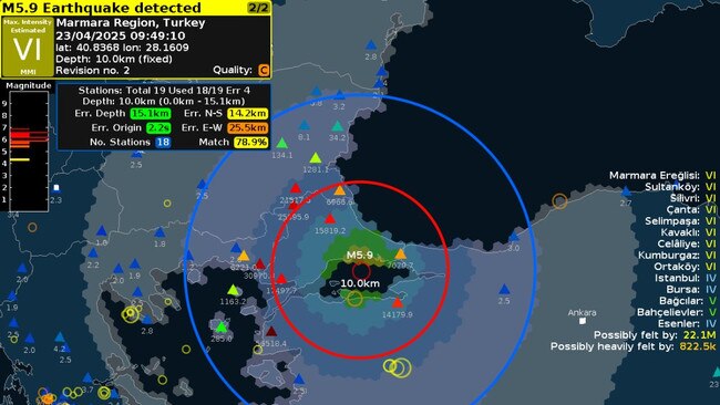 An earthquake has rocked the major city of Istanbul, Turkey. Picture: Supplied